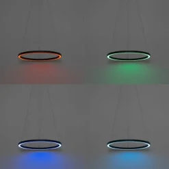 Smart hanglamp zwart 60 cm incl. LED en RGBW- Girello