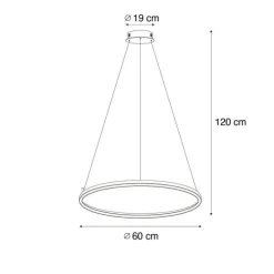 Smart hanglamp zwart 60 cm incl. LED en RGBW- Girello