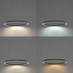 Smart hanglamp zwart 80 cm incl. LED en RGBW - Girello