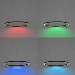 Smart hanglamp zwart 80 cm incl. LED en RGBW - Girello