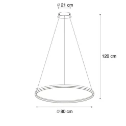 Smart hanglamp zwart 80 cm incl. LED en RGBW - Girello