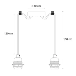 Smart hanglamp zwart incl. 2 Wifi G125 - Cava