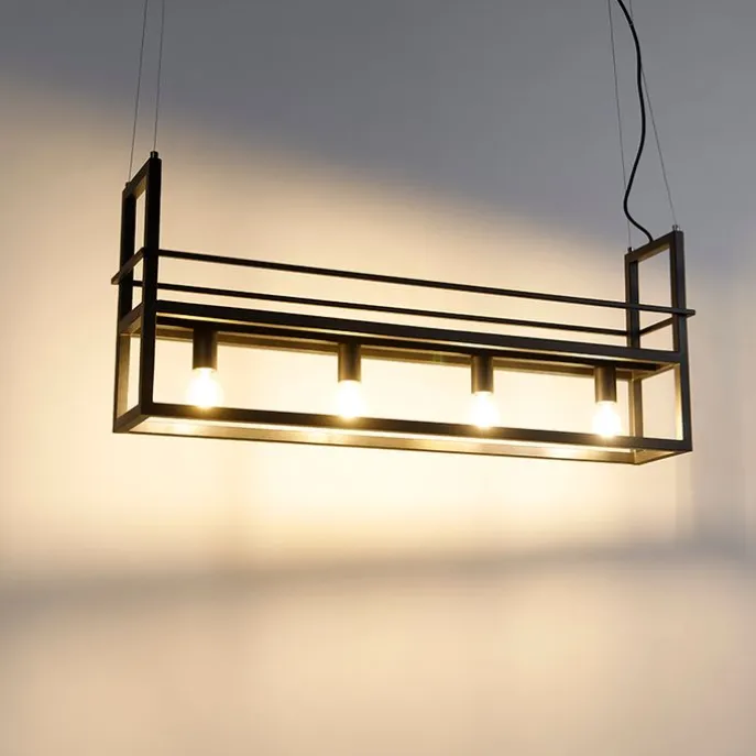 Smart hanglamp zwart incl. WiFi A60 - Cage Rack