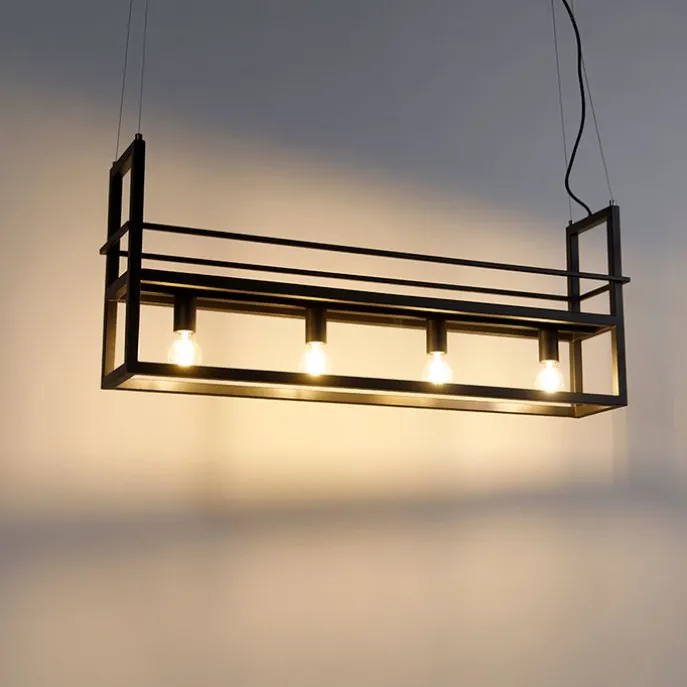 Smart hanglamp zwart incl. WiFi A60 - Cage Rack