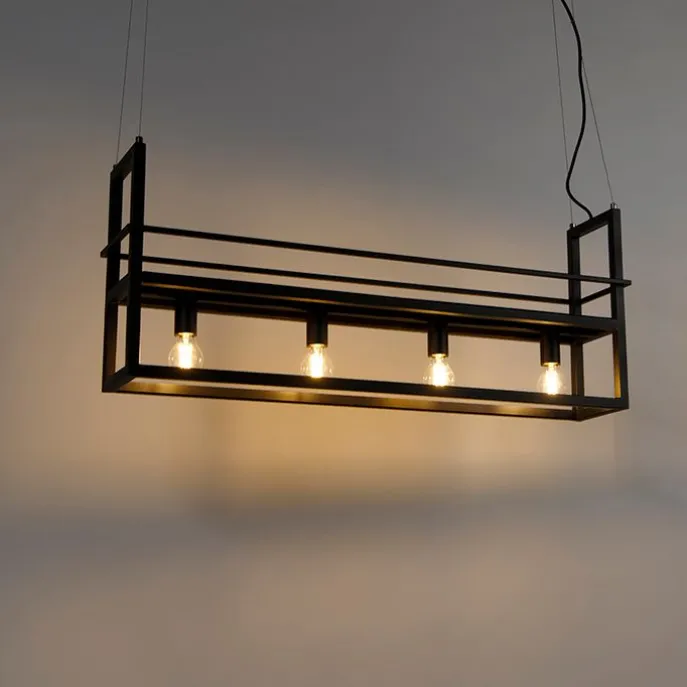 Smart hanglamp zwart incl. WiFi A60 - Cage Rack