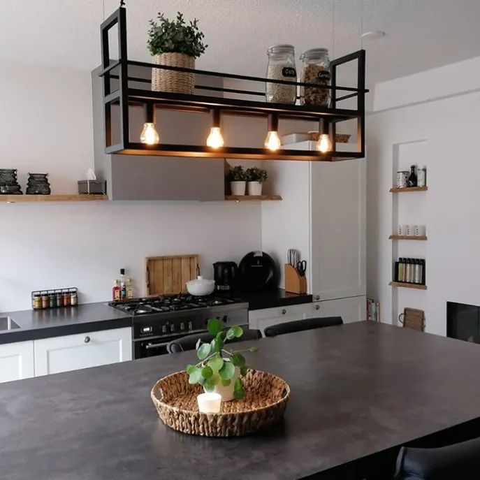 Smart hanglamp zwart incl. WiFi A60 - Cage Rack