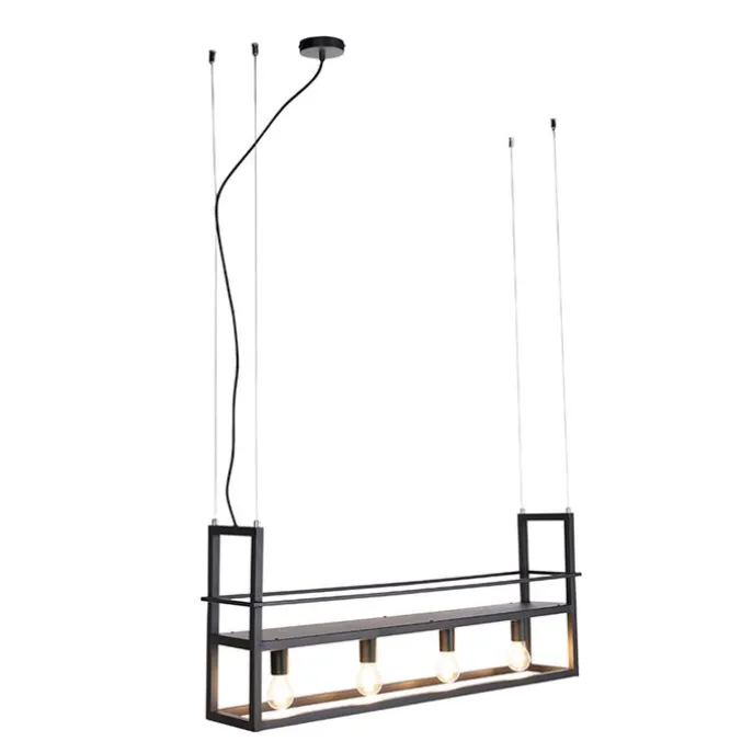 Smart hanglamp zwart incl. WiFi A60 - Cage Rack