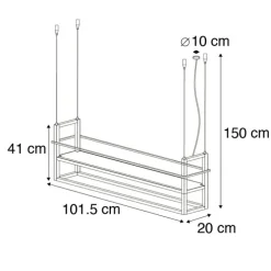 Smart hanglamp zwart incl. WiFi A60 - Cage Rack