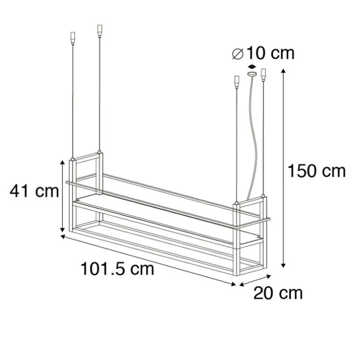 Smart hanglamp zwart incl. WiFi A60 - Cage Rack