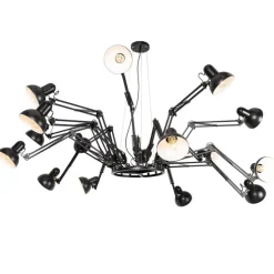 Smart hanglamp zwart 16-lichts verstelbaar incl. 16 Wifi A60 - Hobby Spinne