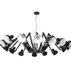 Smart hanglamp zwart 16-lichts verstelbaar incl. 16 Wifi A60 - Hobby Spinne