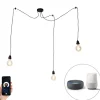 Smart hanglamp zwart 3-lichts incl. Wifi G95 - Cava