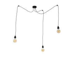 Smart hanglamp zwart 3-lichts incl. Wifi G95 - Cava