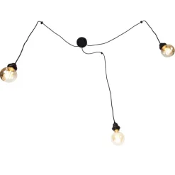 Smart hanglamp zwart 3-lichts incl. Wifi G95 - Cava