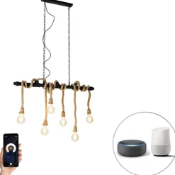 Smart hanglamp zwart 6-lichts incl. Wifi G95 - Plural
