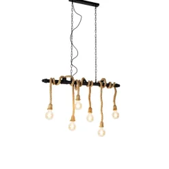 Smart hanglamp zwart 6-lichts incl. Wifi G95 - Plural