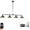 Smart hanglamp zwart 4-lichts incl. Wifi ST64 - Laser