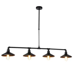 Smart hanglamp zwart 4-lichts incl. Wifi ST64 - Laser