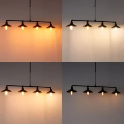 Smart hanglamp zwart 4-lichts incl. Wifi ST64 - Laser