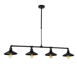 Smart hanglamp zwart 4-lichts incl. Wifi ST64 - Laser