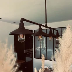 Smart hanglamp zwart 4-lichts incl. Wifi ST64 - Laser