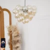 Smart hanglamp zwart met Amber glas incl. 8 Wifi g9 - Uvas