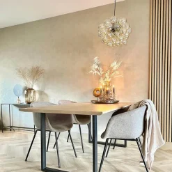 Smart hanglamp zwart met Amber glas incl. 8 Wifi g9 - Uvas