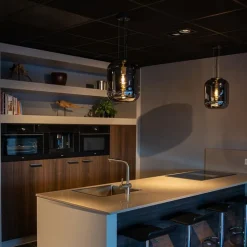 Smart hanglamp zwart met smoke glas incl. WiFi A60 - Bliss