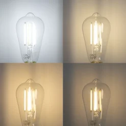 Smart hanglamp zwart met smoke glas 4-lichts incl. 4 Wifi ST64 - Laura