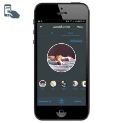 Smart hanglamp zwart met hout 4-lichts incl. Wifi G95 - Shelf