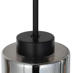 Smart hanglamp zwart met smoke glas 7-lichts incl. 7 Wifi ST64- Laura