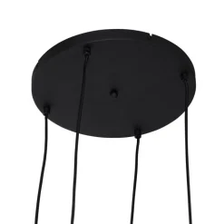 Smart hanglamp zwart met smoke glas incl. 4 Wifi A60 - Wallace