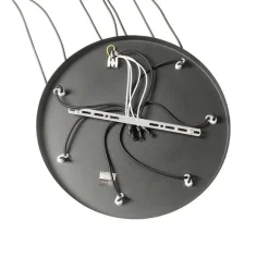 Smart hanglamp zwart met goud glas 7-lichts incl. 7 Wifi A60- pallon