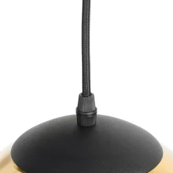 Smart hanglamp zwart met goud glas 7-lichts incl. 7 Wifi A60- pallon