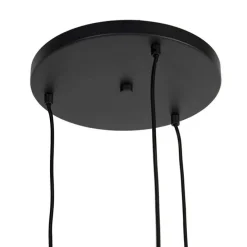 Smart hanglamp zwart met smoke glas 3-lichts incl. Wifi ST64 - Pallon