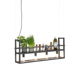 Smart hanglamp zwart met rek incl. 4 Wifi A60 - Cage Rack