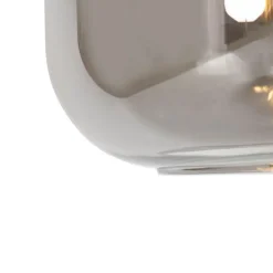 Smart hanglamp zwart met goud en smoke glas incl. Wifi A60 - Zuzanna