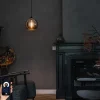 Smart hanglamp zwart met smoke glas incl. Wifi A60 - Wallace