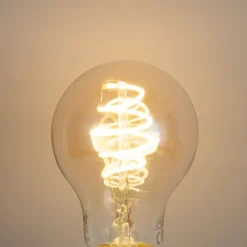 Smart hanglamp zwart met amber glas incl. Wifi A60 - Bizle