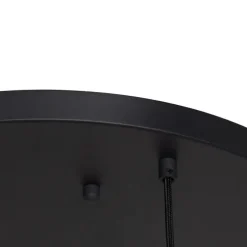 Smart Hanglamp zwart met smoke glas rond 7-lichts incl. 7 Wifi A60 - Sandra