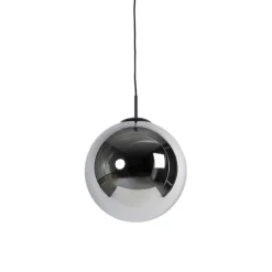 Smart hanglamp zwart met smoke glas 30 cm incl. Wifi ST64 - Pallon