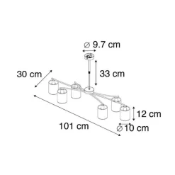 Smart hanglamp zwart verstelbaar incl. 6 Wifi B35 - Lofty