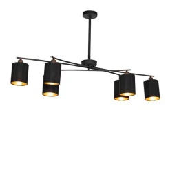 Smart hanglamp zwart verstelbaar incl. 6 Wifi B35 - Lofty