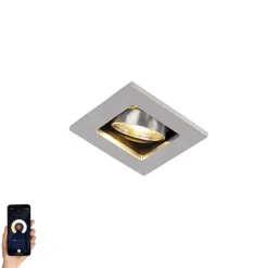 Smart inbouwspot aluminium incl. WiFi GU10 kantelbaar - Qure