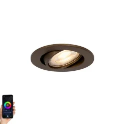 Smart inbouwspot donkerbrons kantelbaar incl. Wifi GU10 50mm - Cisco