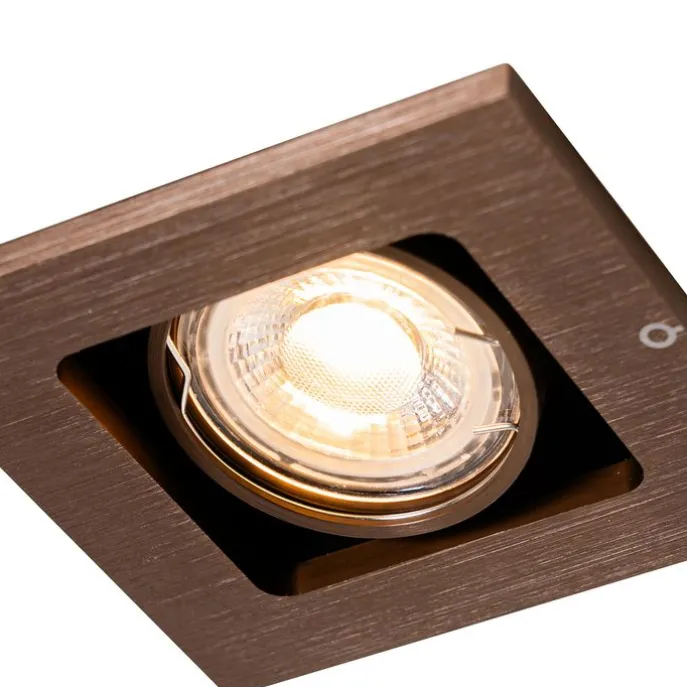 Smart inbouwspot donkerbrons draai en kantelbaar incl. Wifi GU10 50mm - Qure