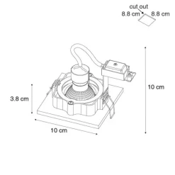Smart inbouwspot donkerbrons draai en kantelbaar incl. Wifi GU10 50mm - Qure
