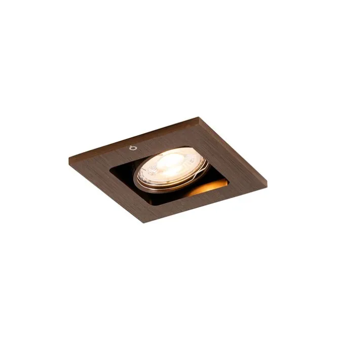 Smart inbouwspot donkerbrons draai en kantelbaar incl. Wifi GU10 50mm - Qure