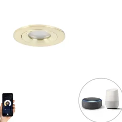 Smart inbouwspot goud rond IP44 incl. Wifi GU10 - Xena