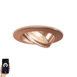 Smart inbouwspot koper kantelbaar incl. Wifi GU10 - Edu